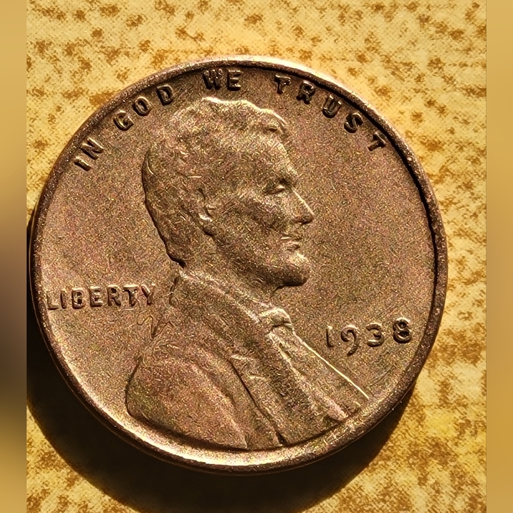 1938 Mint Copper Penny US Mint Fine Copper Real Penny Philadelphia